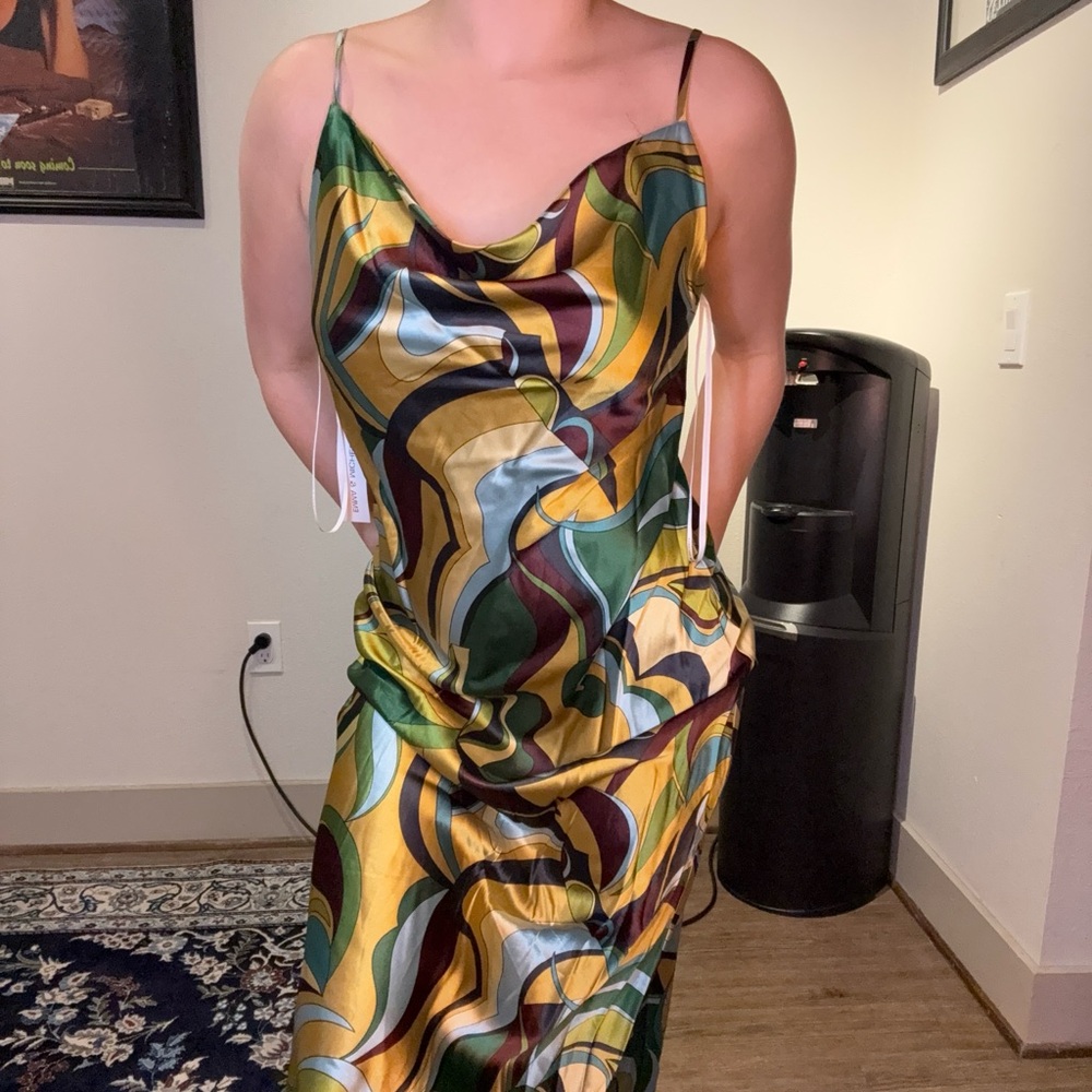 Satin multi colored dress